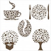 picture of restaurant  - Restaurant Icons In Form Of  Tree - JPG 