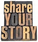 stock photo of type  - share your story phrase  - JPG 