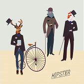 picture of animals  - Retro animals hipster like - JPG 