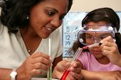 image of science  - Child at an elementary school studying science - JPG 