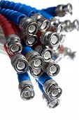 stock photo of internet technology  - Bunch of BNC Terminated Cables  - JPG 