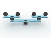 stock photo of balancing  - Illustration of scales with spheres as a balance example - JPG 