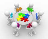 stock photo of puzzle  - 3d people  - JPG 