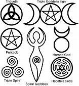 stock photo of symbols  - Set of the Wiccan symbols - JPG 