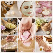 stock photo of beauty  - Beautiful Spa Collage - JPG 