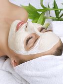 stock photo of facial  - Spa facial clay mask - JPG 