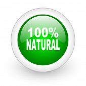 image of nature  - natural green circle glossy web icon on white background - JPG 