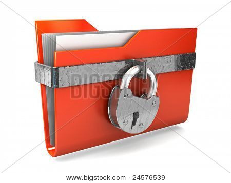 Picture or Photo of Data security. 3d illustration of folders closed isolated on white.