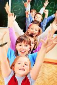 picture of education  - Happy schoolchildren at a classroom - JPG 