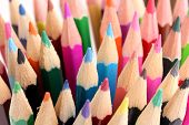 stock photo of education  - Color pencils close - JPG 