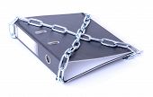 image of security  - file security concept lever arch file chained up - JPG 
