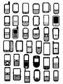 foto of portable  - Cellphones and smartphones icons in vectors - JPG 