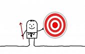 pic of on target  - hand drawn cartoon character  - JPG 