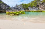 picture of bermuda  - Tropical waters along a Bermuda south shore beach - JPG 