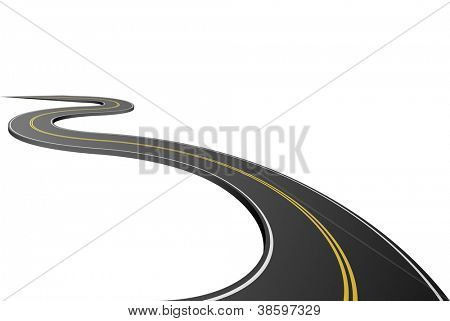 Picture or Photo of Abstract asphalt road isolated on white background.