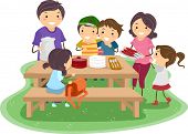 stock photo of time  - Illustration of a Family Having a Picnic - JPG 