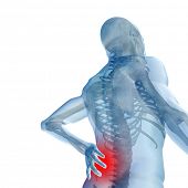 pic of health  - High resolution concept or conceptual 3d human male or man anatomy isolated on white background as metaphor to pain - JPG 