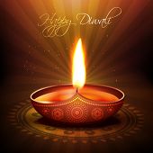 picture of religion  - beautiful diwali diya vector background - JPG 