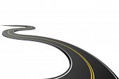 image of transportation  - Abstract asphalt road isolated on white background - JPG 