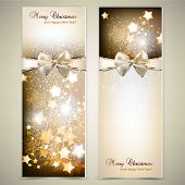image of holidays  - Greeting cards with white  bows and copy space - JPG 