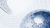foto of global technology  - puzzle globe isolated over a white background - JPG 