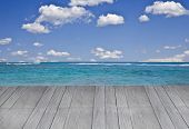 pic of beach  - Big deck going out to tropical beach - JPG 