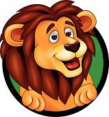 stock photo of character  - Vector illustration of smiling lion cartoon character - JPG 
