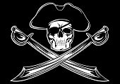 stock photo of skull  - Piracy skull and crossed sabres eps 8 - JPG 