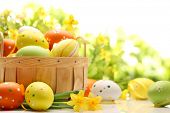 stock photo of nature  - Easter decoration with eggs - JPG 