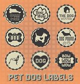 stock photo of dog  - Collection of retro style pet dog labels and icons - JPG 