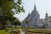 image of religion  - White temple in Chiang Mai rear view - JPG 