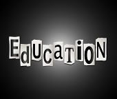 image of education  - Illustration depicting cut out letters arranged to form the word education - JPG 