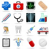 image of medical  - Medical icons and symbols vector set isolated on white - JPG 