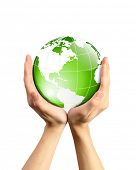 picture of earth  - Hands holding a green earth - JPG 