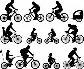 image of silhouette  - bicyclists silhouettes collection  - JPG 