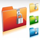 stock photo of locking  - Folder lock icon with color variations - JPG 