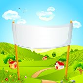picture of hut  - illustration of banner in natural landscape with hut - JPG 