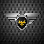 picture of security  - Shield with eagle and wings - JPG 