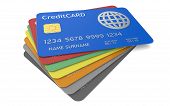 stock photo of finance  - Credit Cards in different colors - JPG 