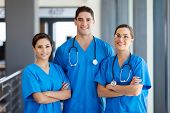 stock photo of health  - group of young hospital workers in scrubs - JPG 