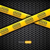 picture of construction  - Under construction caution tape - JPG 