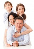 image of family  - Loving family together looking very happy  - JPG 