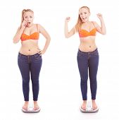 stock photo of health  - Before and after a diet - JPG 