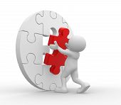 stock photo of puzzle  - 3d people  - JPG 