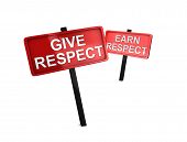 stock photo of respect  - 3d rendering conceptual image Give respect Earn respect - JPG 