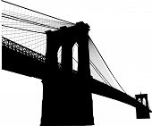 foto of bridge  - Silhouette of the Brooklyn bridge in New York - JPG 