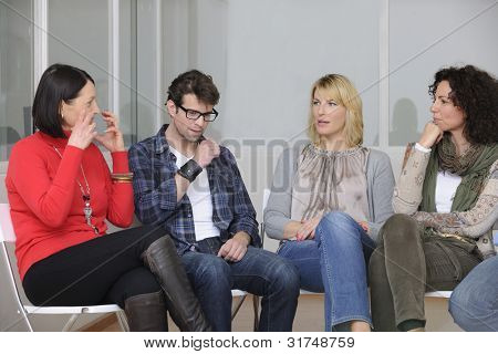 Picture or Photo of Team building, group discussion or therapy