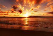 pic of beach  - Beautiful tropical sunset on the beach - JPG 