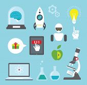 picture of science  - Vector set of icons for innovation and science - JPG 