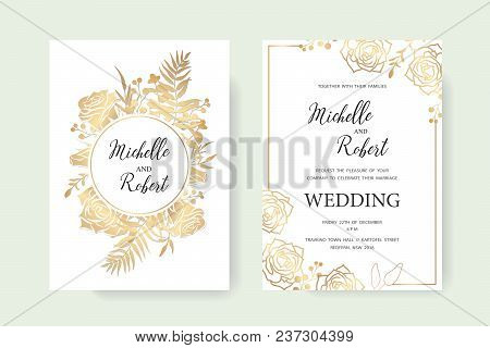 Wedding Invitation Floral Invite Thank You Label Card Vector